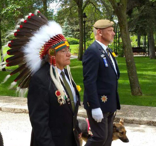 Myself and the Grand Chief of the Saskatchewan First Nations Veterans Association