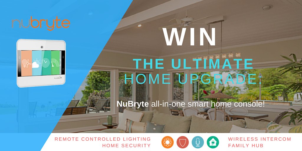Nubryte's tweet image. I want a smart home upgrade! WIN a NuBryte Touchpoint! ow.ly/yJfH3022lSg #entertowin #giveaway #ContestAlert