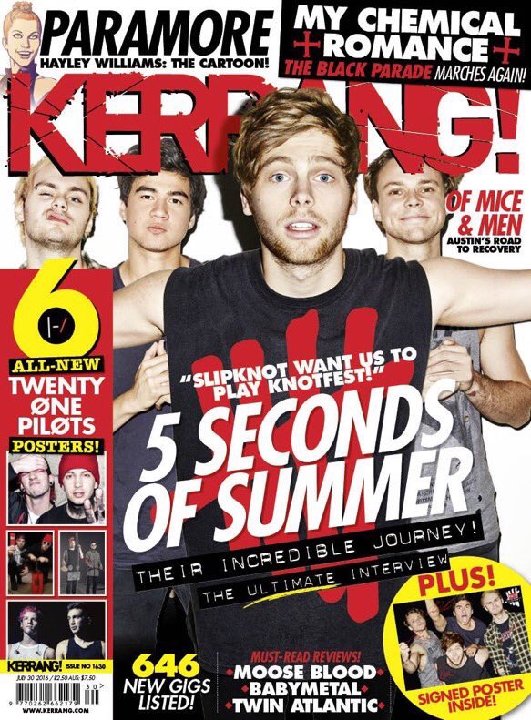 5SOS_Daily's tweet photo. 5SOS are on the cover of the next issue of Kerrang! Magazine (via @fivesauceonline)

#MTVHottest 5 Seconds of Summer https://t.co/zv4nPcuFT3