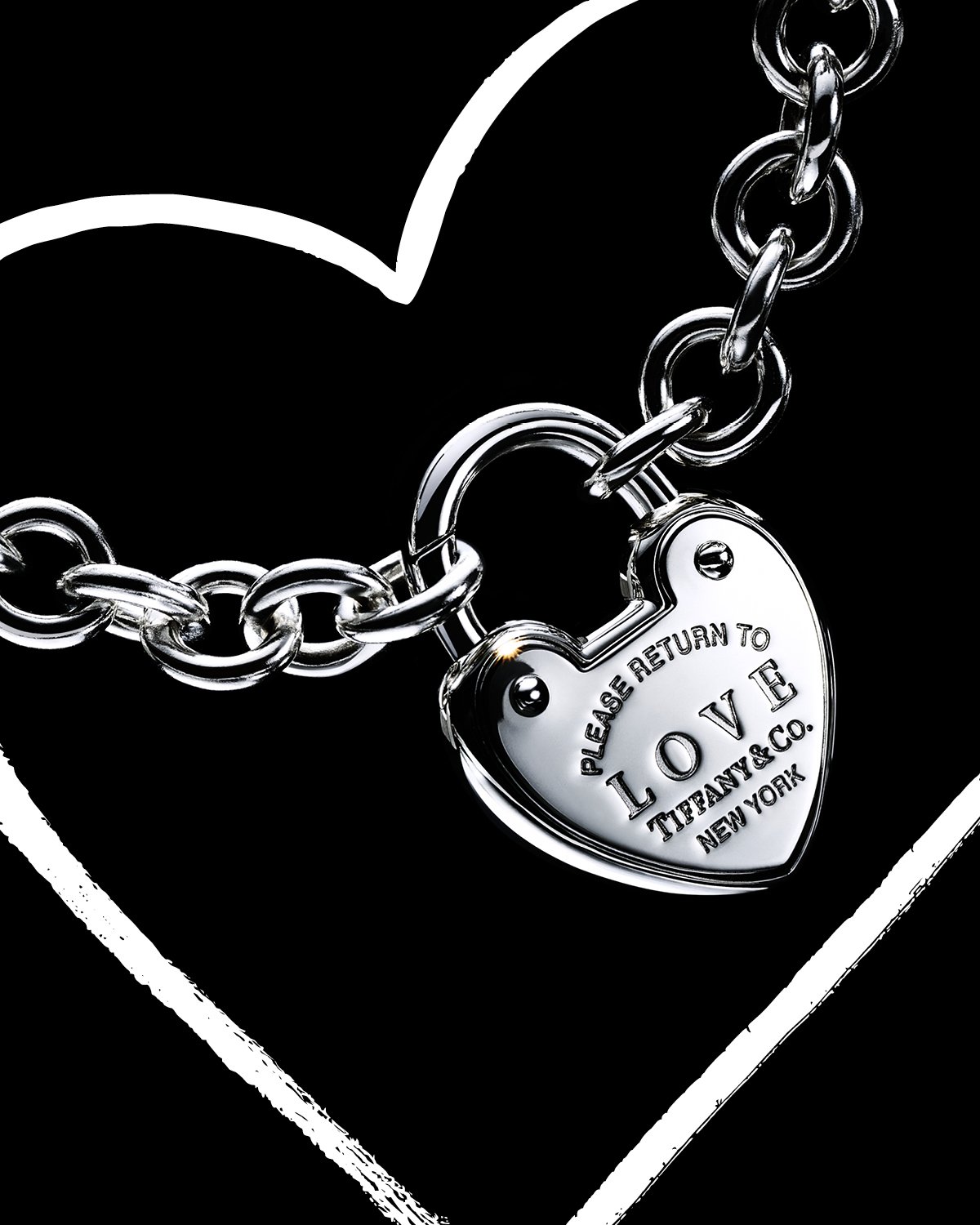 Sterling Silver Love Lock Necklace