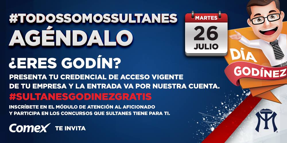 SultanesOficial's tweet photo. Este martes es martes de Godínez, te esperamos en el Estadio de Béisbol Monterrey y Sultanes te invita la entrada... https://t.co/POogZhPLR3