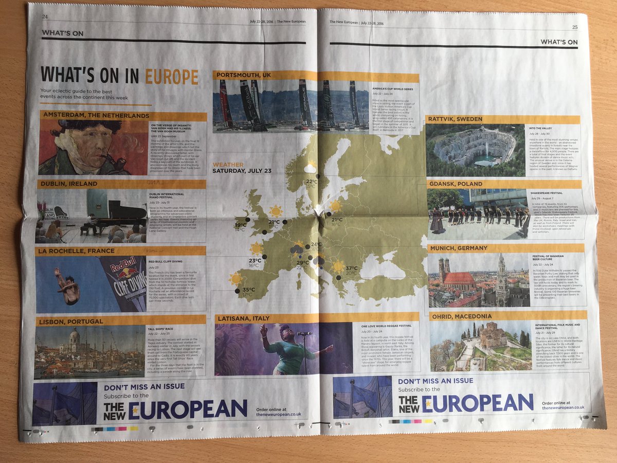 The best events across the continent this week in our centre pages - let us know if you're going to any of them!