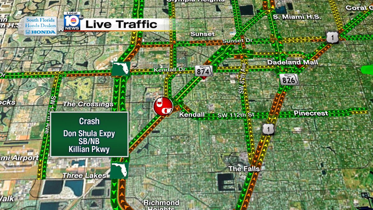 Crash on Don Shula Expwy NB/SB at Killian Pkwy #TRAFFIC #MIAMI https://t.co/2wwjTtof1v