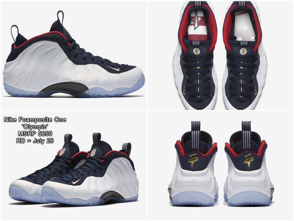 Nike Foamposite 'Olympic' releases 