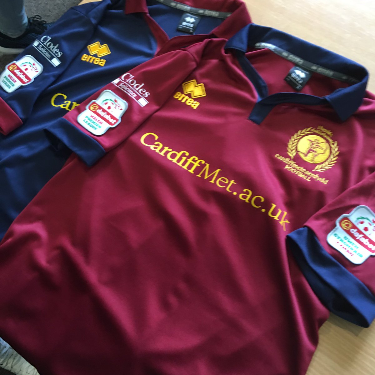 CardiffMetFC's tweet photo. Our new @ErreaOfficial kits have arrived ahead of this weekends @WPL_Official photoshoot #CMUFC https://t.co/ZrXBZPeiBs