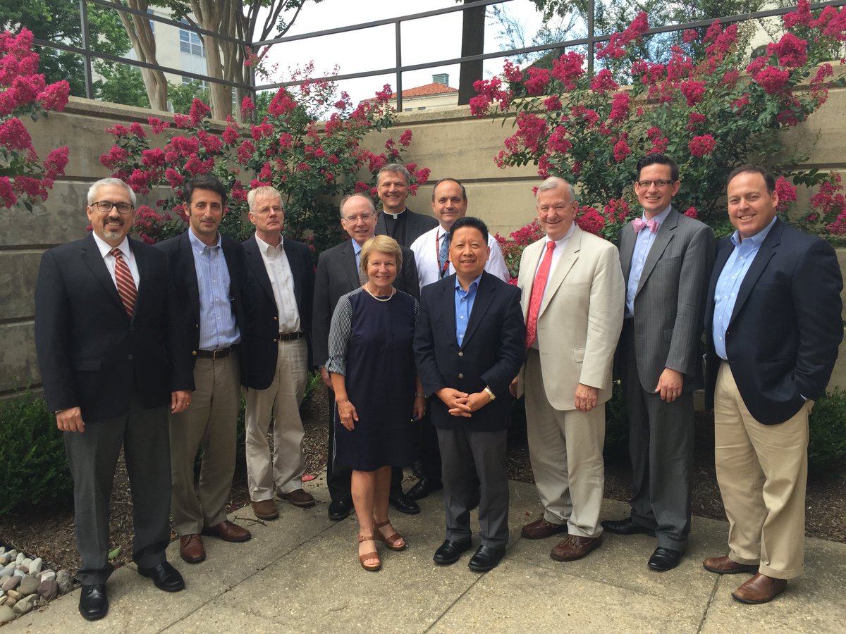 CatholicUniv's tweet photo. #CUA's deans #dreambig about our future at their summer retreat. Can u count the PhDs/JDs/MBAs in this 📷? #DeanPower https://t.co/WhIfCNfE5n