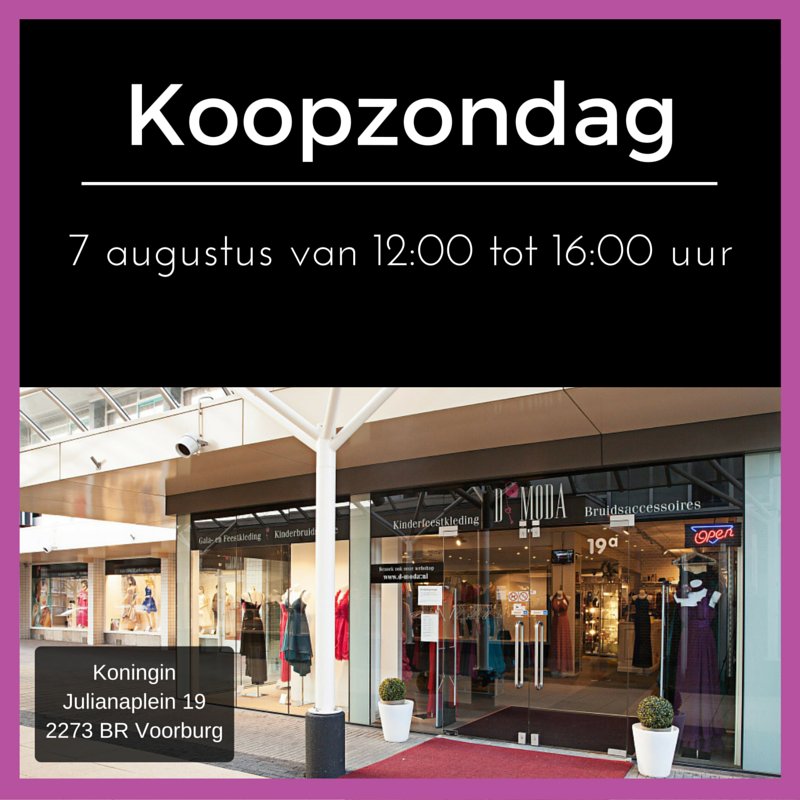 DModa_nl's tweet image. Op zoek naar een mooie avondjurk? Op zondag 7 augustus is het koopzondag! Kom langs tussen 12:00 en 16:00 uur.