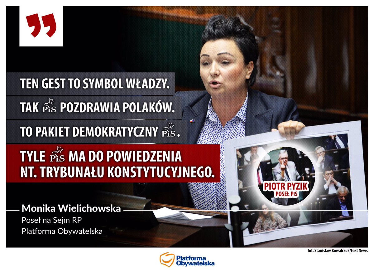 MWielichowska's tweet image. Symbol władzy #PIS  - środkowy palec skierowany do Polaków i opozycji. #Pyzik  fot.S.Kowalczuk EastNews