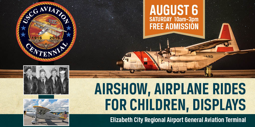 ECPCEDC's tweet photo. Put this on your calendar, please! "100 Years of  U.S. Coast Guard Aviation," 8/6, 10 am to 3 pm in E-City! https://t.co/azpQDpWt2S