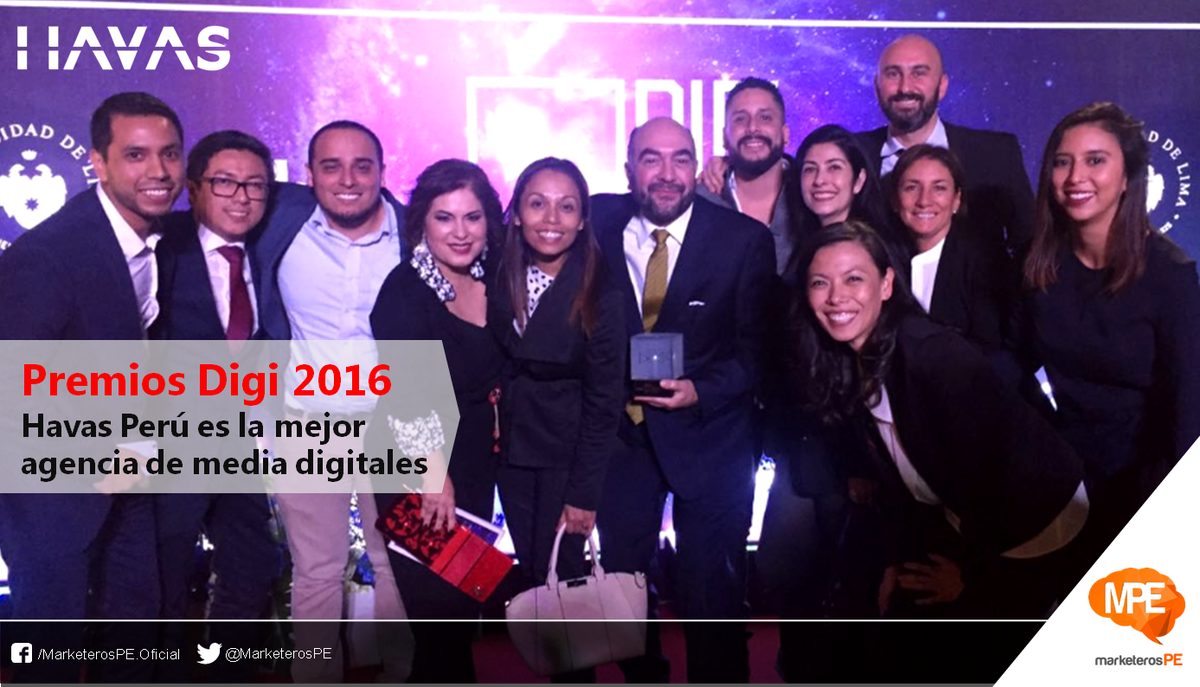 MarketerosPE's tweet photo. Premios #Digi2016: Havas Perú es la mejor agencia de medios digitales ► https://t.co/q5fUuExpRf | #Digital https://t.co/99KOwvT9Bq