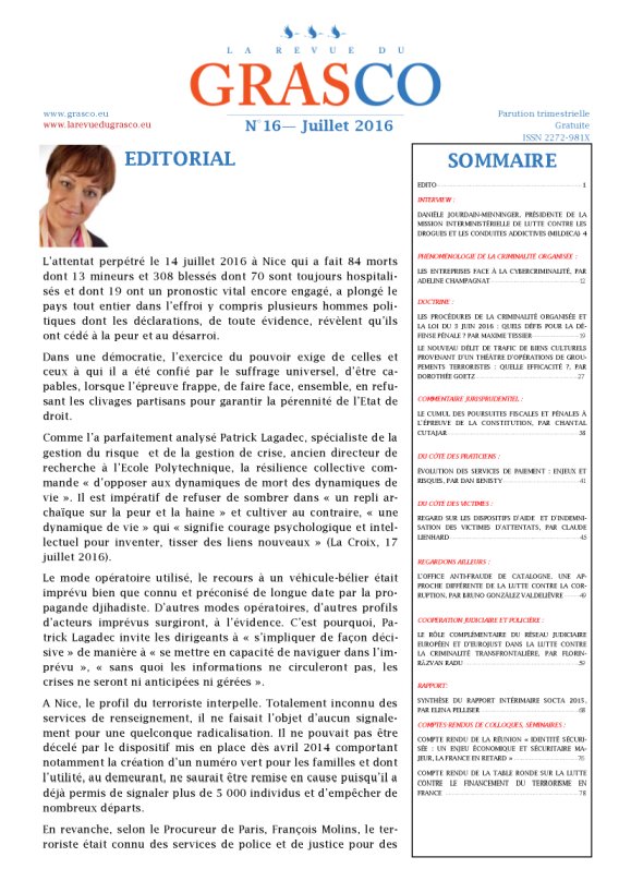GRASCO_FR's tweet photo. Publication du N° 16 Juillet 2016 de la revue du GRASCO 
disponible sur le site : https://t.co/nxEZKL0DC2 https://t.co/ErKMpRNmTR