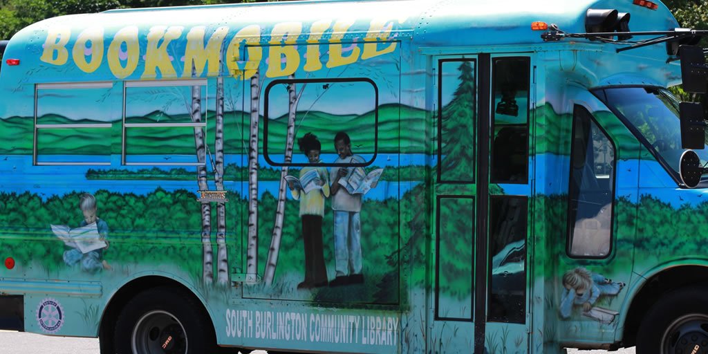 Kudos to the South Burlington Community Library for their sweet bookmobile graphics!
