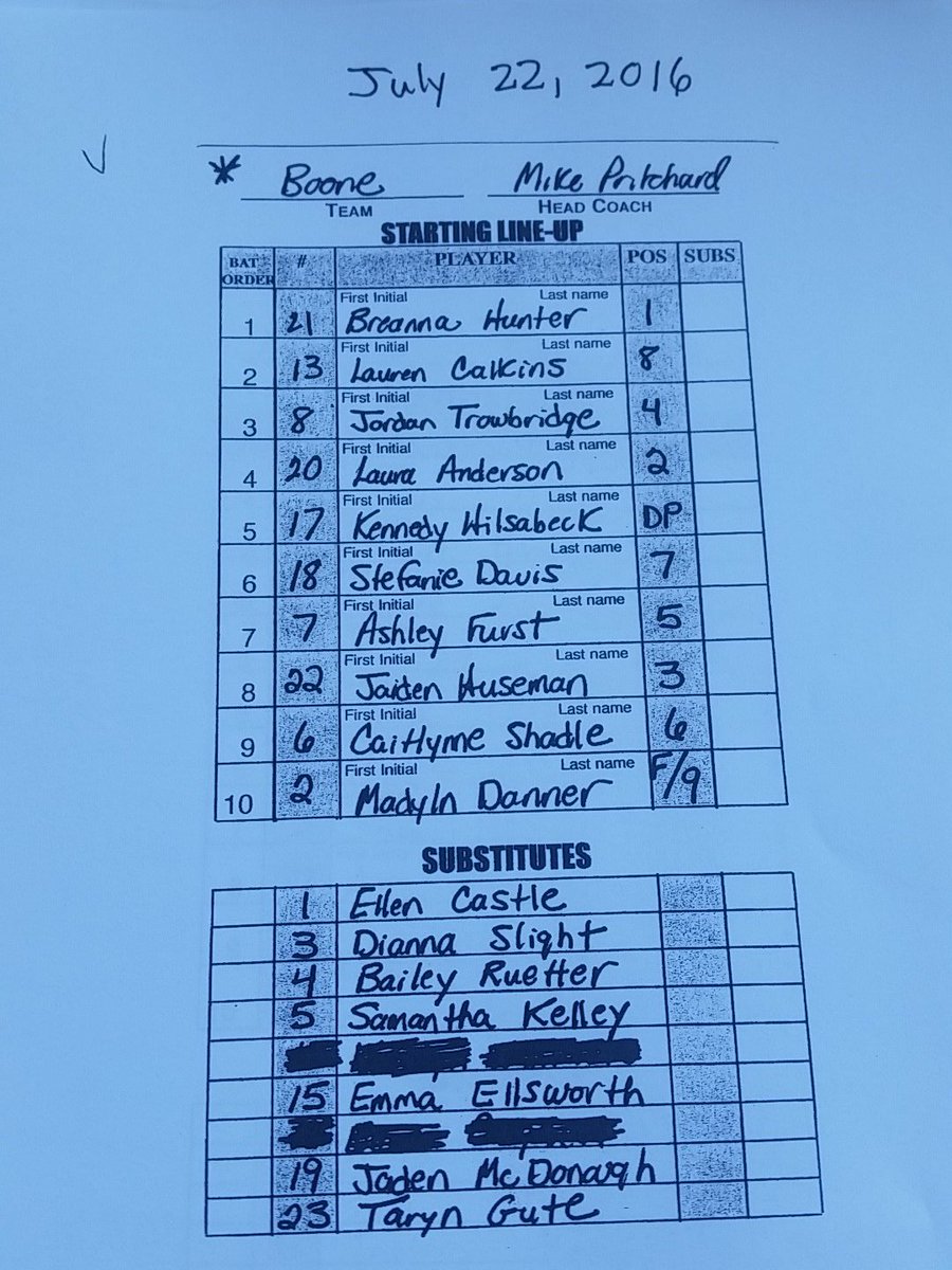 kwbg's tweet photo. Boone's lineup vs Fairfield. Boone will be the visiting team #iahssb https://t.co/NlRTZWbG9X