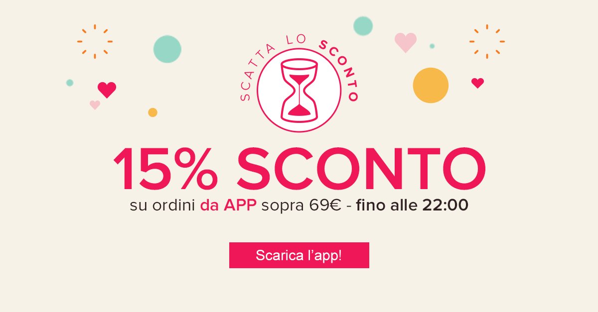 15% di sconto da APP solo fino alle 22 Approfittane subito goo.gl/Z6n5BG