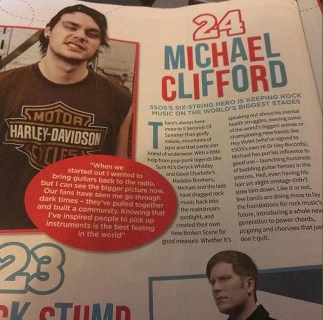 Michael is featured in Rocksound's top 50 inspiring artists! | IG blink.1998