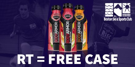 BSSC's tweet photo. RT &amp; Follow @BSSC for a chance to win a free case of @DrinkBodyArmor for  your next game #Switch2Natural #Boston https://t.co/tVNuvK5Sux