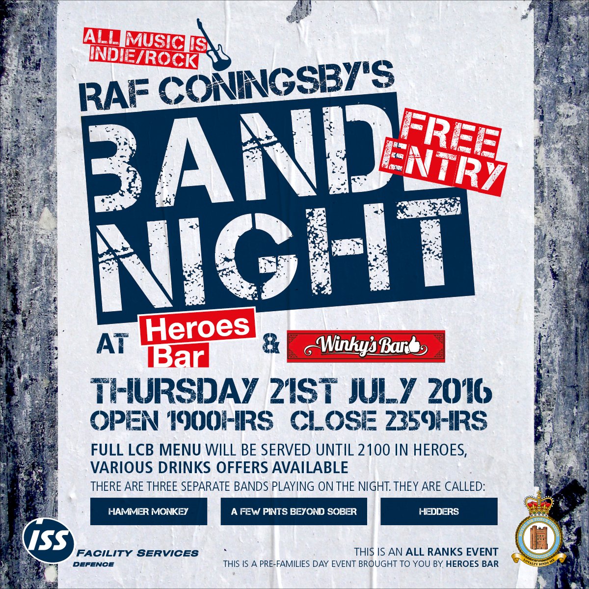 ISSConingsby's tweet photo. Its almost here, 3 bands, one night, loads of fun. Spread the word, All Ranks welcome https://t.co/0Z5uxCL4a8