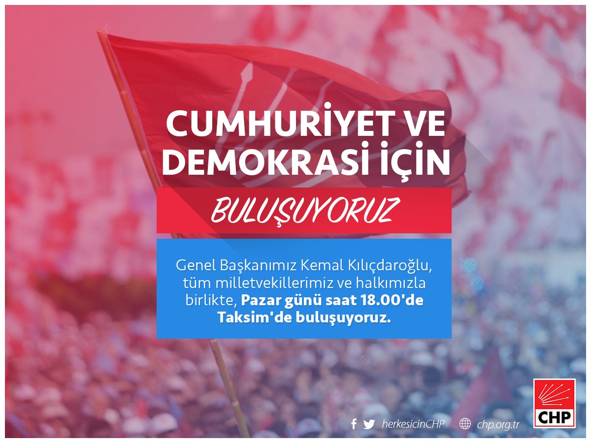 Tüm yurttaşlarımızla birlikte "Cumhuriyet ve Demokrasi" için buluşuyoruz!
