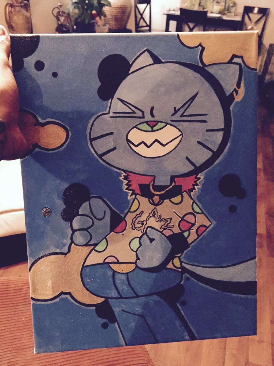 Seedsafe's tweet photo. Crazy talent in the Seedsafe Camp! Check out this "the amazing world of gumball" Painting!  #gumball #Painting https://t.co/aTPJEomVZx