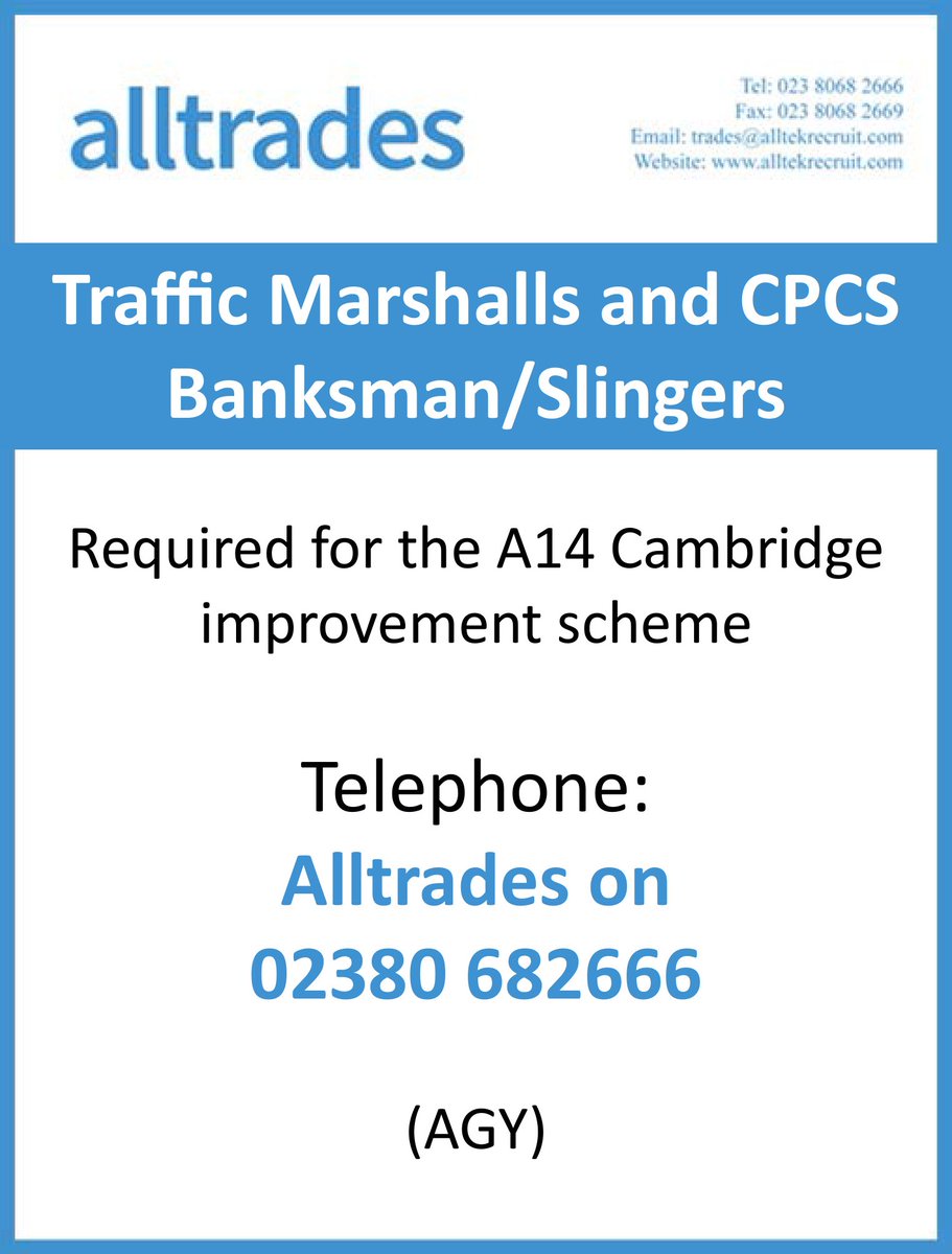 SouthEastTimes1's tweet photo. Alltek Ltd are looking for Traffic Marshalls and CPCS Banksman/Slingers! #jobs #southeast https://t.co/rLsxA60BRV