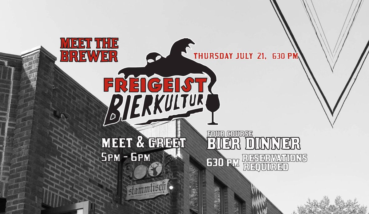 On Thursday <a href="/Stammtischpdx/">Stammtisch</a> hosts Freigeist for a Meet the Brewer and a Beer Dinner. brewpublic.com/beer-and-food/…