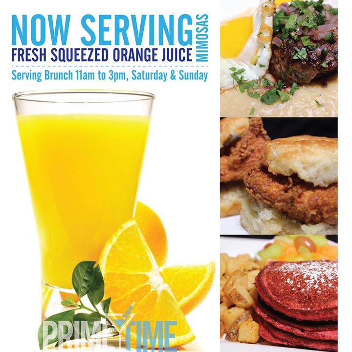 PrimeTimeTally's tweet photo. Get your butt out of bed and get to #Brunch for amazing food from our NEW MENU and AYCD #Mimosas! #NewMenu https://t.co/YRsBbcURE1