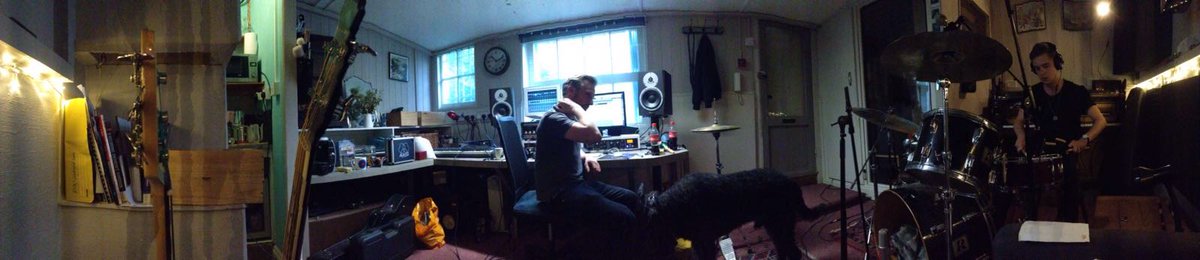 SeafretOfficial's tweet photo. The boy's got rhythm... put him on the drums. Currently recording demos for our next track! https://t.co/Orz5HcAUxg