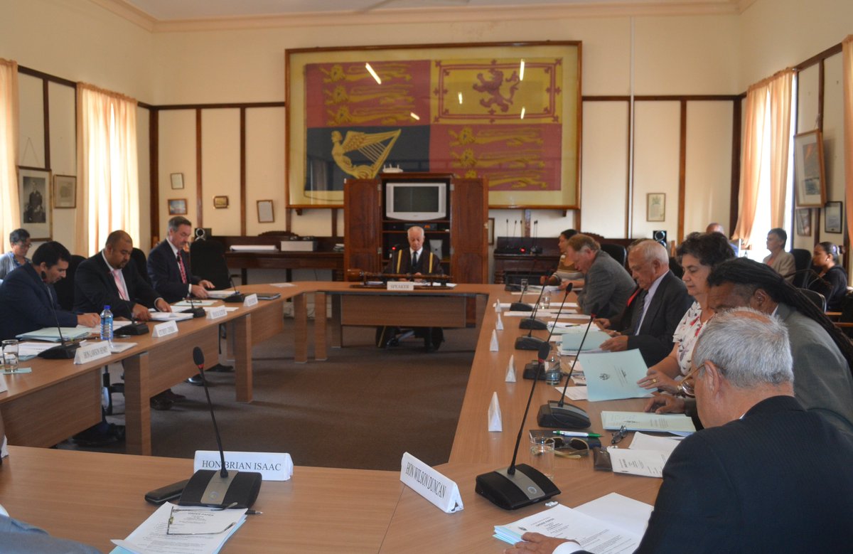 First session in newly refurbished <a href="/StHelenaGovt/">St Helena Government</a> parliament chamber funded <a href="/CPA_Secretariat/">Commonwealth Parliamentary Association (CPA) HQ</a> tinyurl.com/ztsaz75