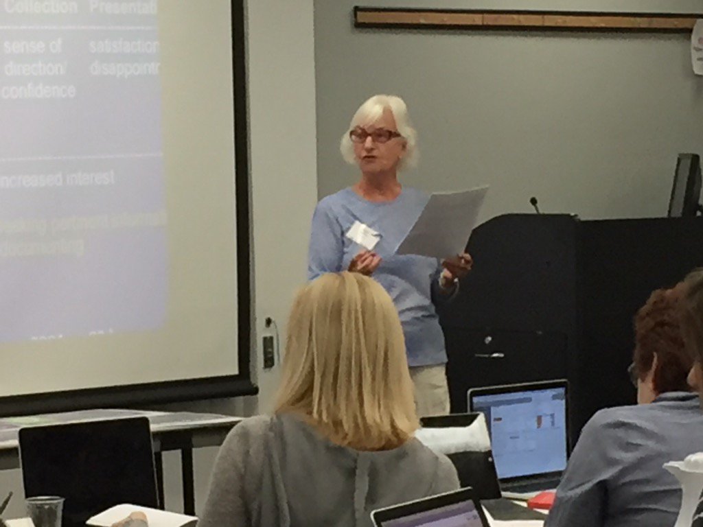 MaryJaneMcNally's tweet image. Carol Kuhlthau sharing the #ISP at #CiSSL #GID institute.