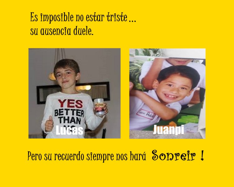 ELLOS NUESTROS ANGELES. LOS Q. NOS ILUMINAN SIEMPRE. <a href="/MedulaParaLUCAS/">MedulaParaLUCAS</a> Y #JUANPICAPELO X. SIEMPRE Y PARA SIEMPRE..