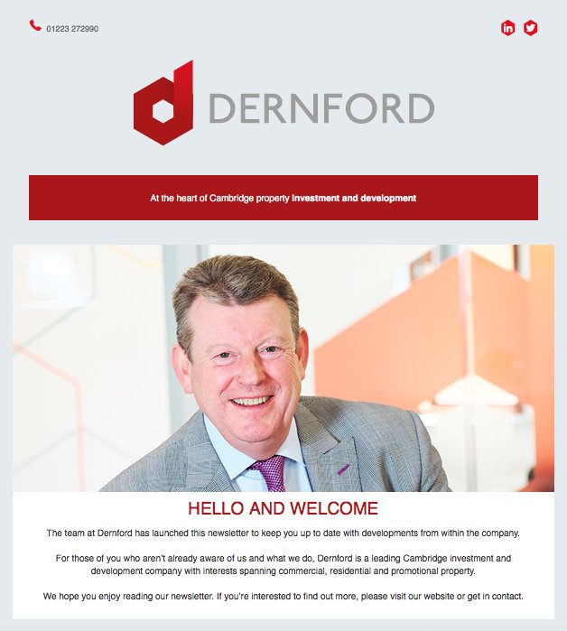 We've just launched our Dernford newsletter to keep you up to date with company news! Get in touch to find out more