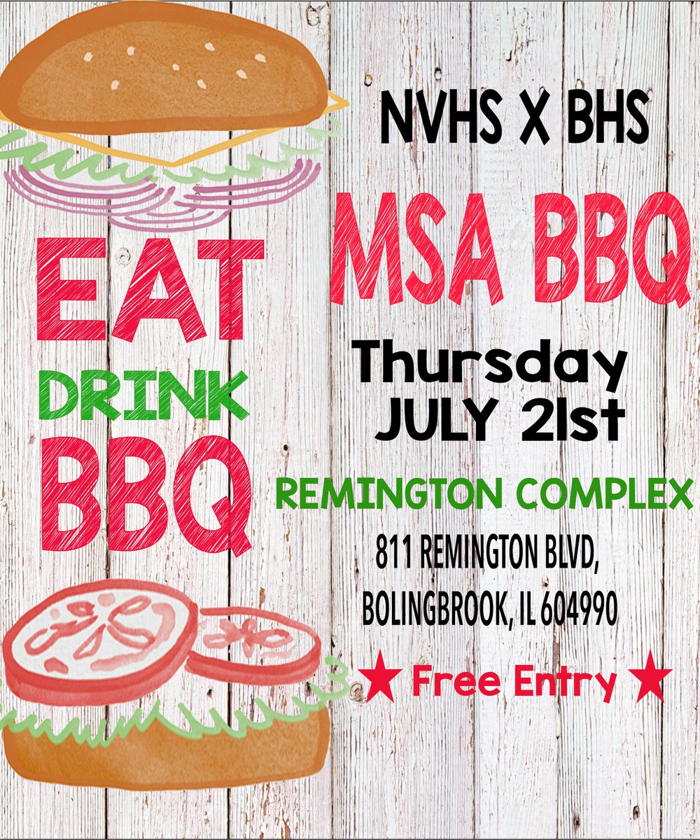 nvhs_MSA's tweet photo. Don't forget msa bbq tomorrow from 12-6 https://t.co/a0vC4203mz