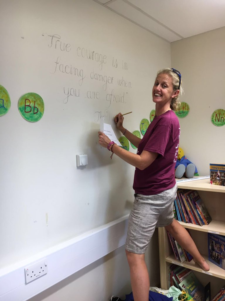 DSTC_PE's tweet photo. Miss Wilkinson showing off her artistic side!! #DSTCCommunityDay #volunteering #secretartist https://t.co/Yr2CI3XFaB