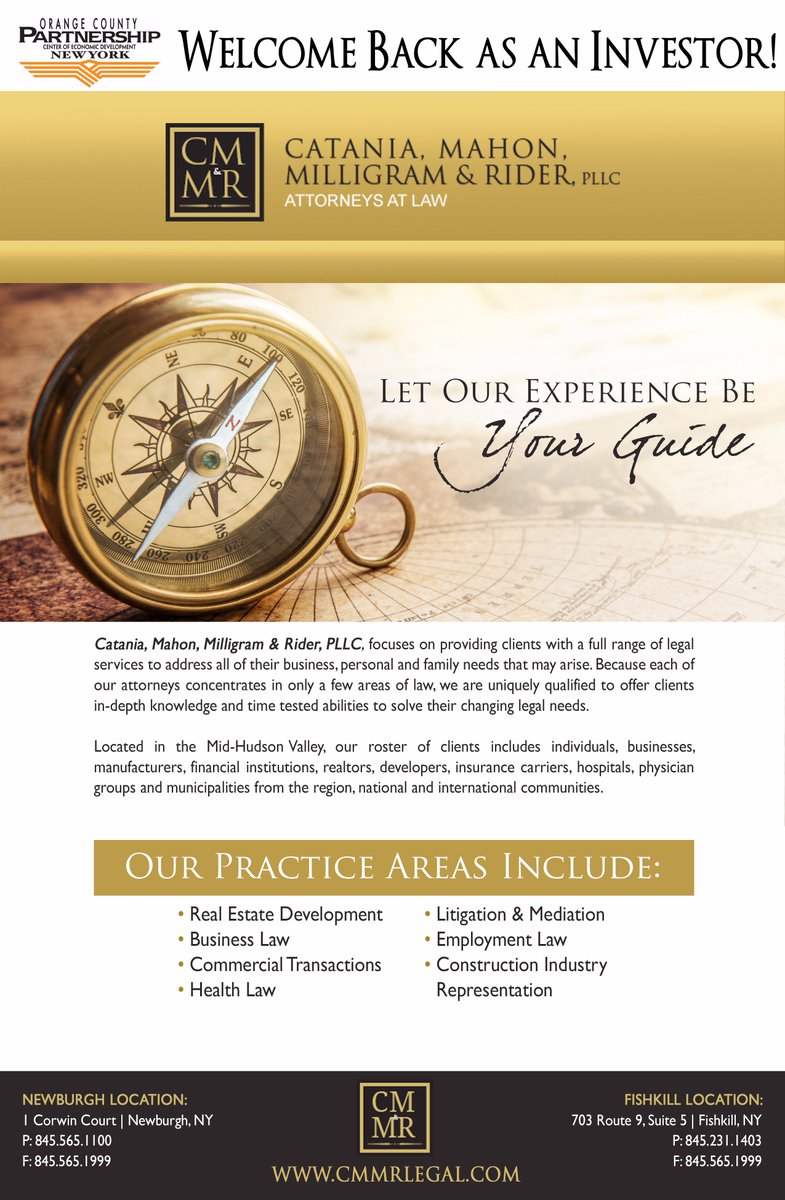 <a href="/OCPartnershipNY/">OC Partnership NY</a> would like to welcome Catania, Mahon, Milligram &amp; Rider, PLLC back into our OCP Investor Program.