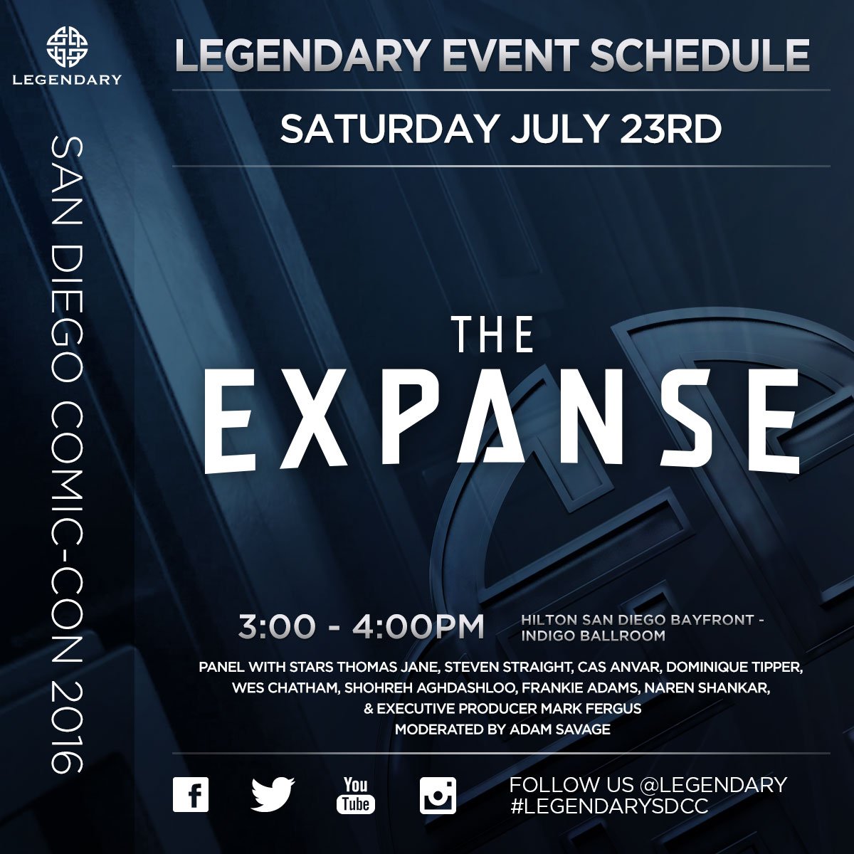 Legendary's tweet photo. The cast & creators of @ExpanseSyfy will be talking season 2 in ONE HOUR! #LegendarySDCC https://t.co/wTIF6tjUWl