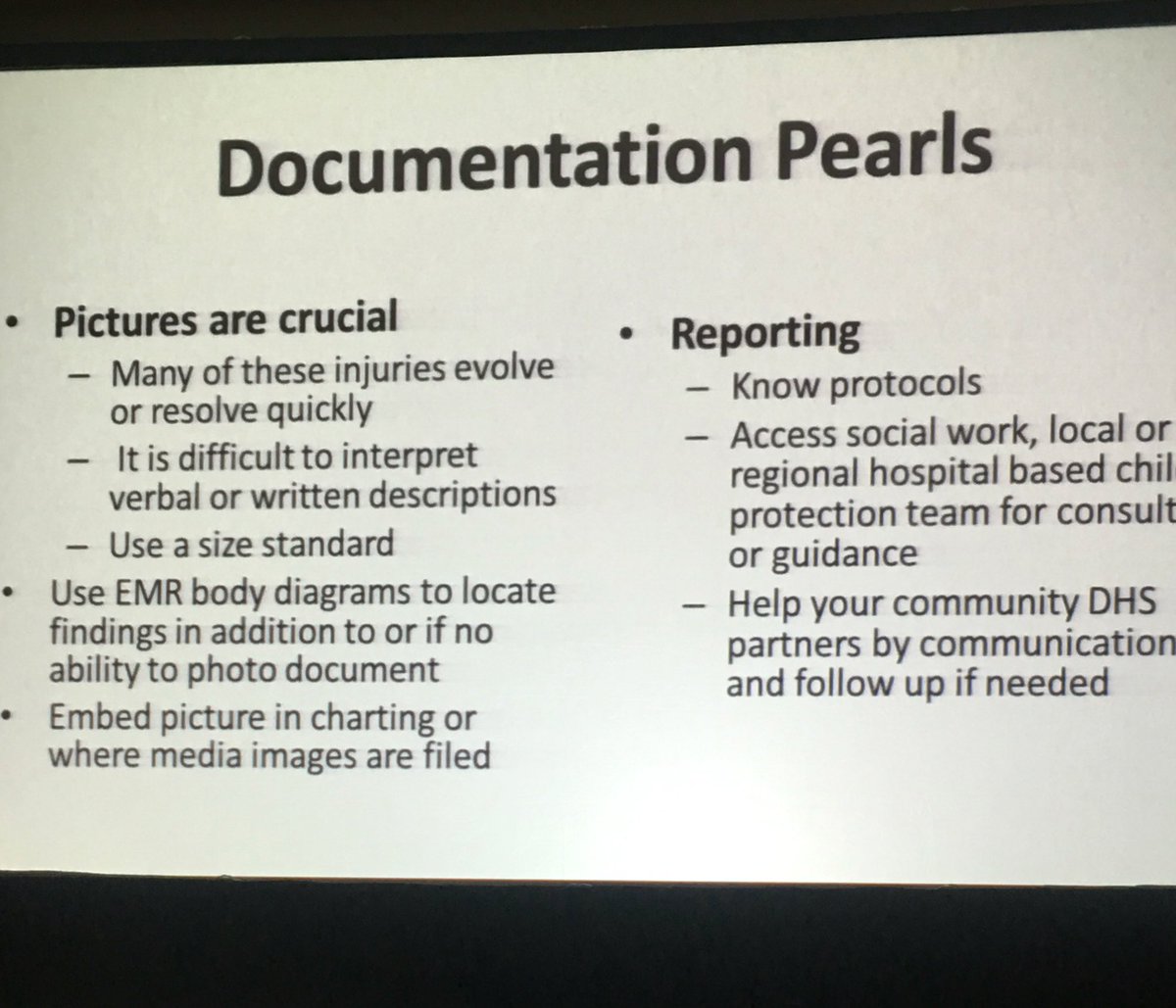 RecoveringMedic's tweet photo. Dr. Sirotnak: Documentation is key in intentional abuse to children. #WPTC2016 https://t.co/eeyuxr55Yc