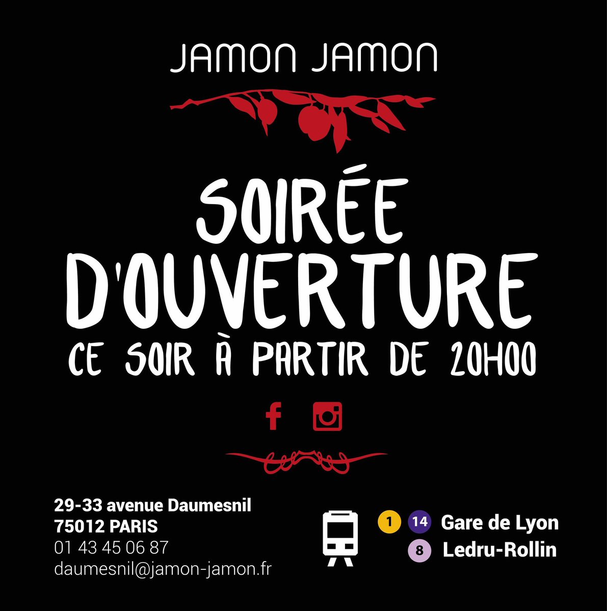 🍷🐷🍢 Ce soir 20h00 #soirée d'#ouverture <a href="/_jamon_jamon/">L'Épicerie Bistrot</a> #daumesnil #paris