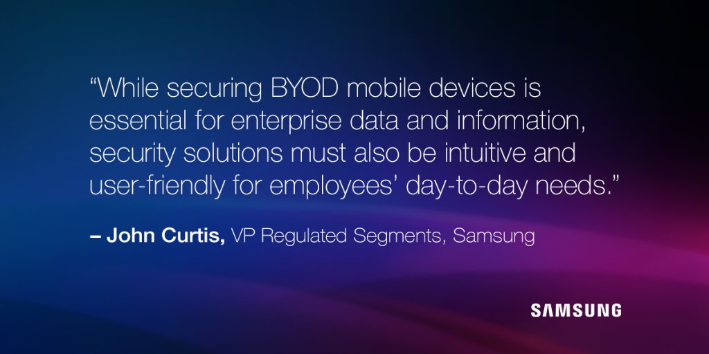 SamsungBizUSA's tweet image. #WednesdayWisdom on the benefits of #BYOD from our own John Curtis at @Blackberry&apos;s #BBSecurity.
