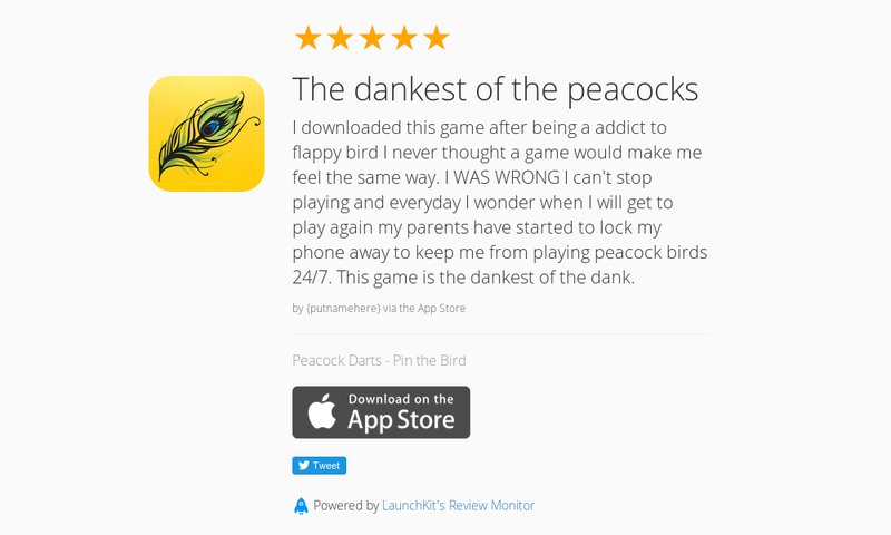 LifeIsGame2014's tweet photo. 5 Star Review: "The dankest of the peacocks: I downloaded this game after being a addict t…" https://t.co/ycFVfURM8Z https://t.co/X8WJkcBCsN