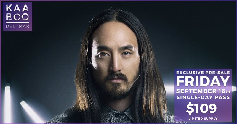 Save $20 by grabbing your pass to see me at @KAABOODELMAR on Sep. 16 through right here --> steveaoki.is/AokiKaaboo https://t.co/lPDjoU26VX