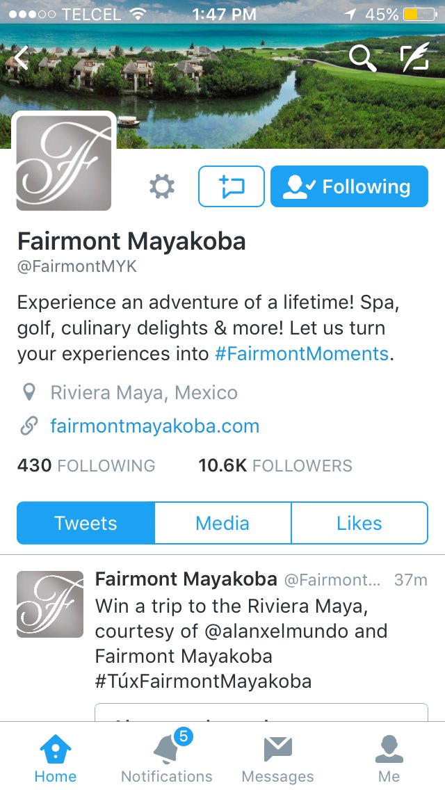 rafel_ou's tweet photo. @alanxelmundo y @FairmontMYK me llevan a La Riviera Maya #TúxFairmontMayakoba https://t.co/PL6h49Jg0C