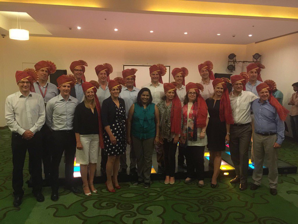 Fujitsu EMEIA Sales and Country leadership team celebrating with our Indian colleagues future successes!
