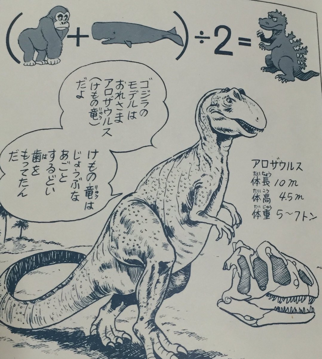 生田晴香 恐竜おねえさん No Twitter ゴリラ くじら 2 ゴジラ ゴジラのモデルはアロサウルス いばるな恐竜ぼくの孫より