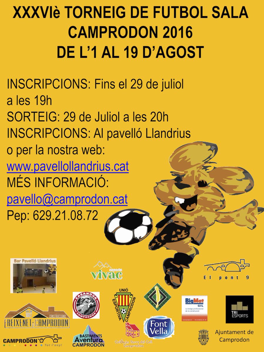 consfreixenet's tweet photo. Construccions Freixenet dóna suport a l'esport de la Vall de Camprodon https://t.co/jbFj0CjM6s
Ja hi estàs apuntat! https://t.co/36fN8qY9gC