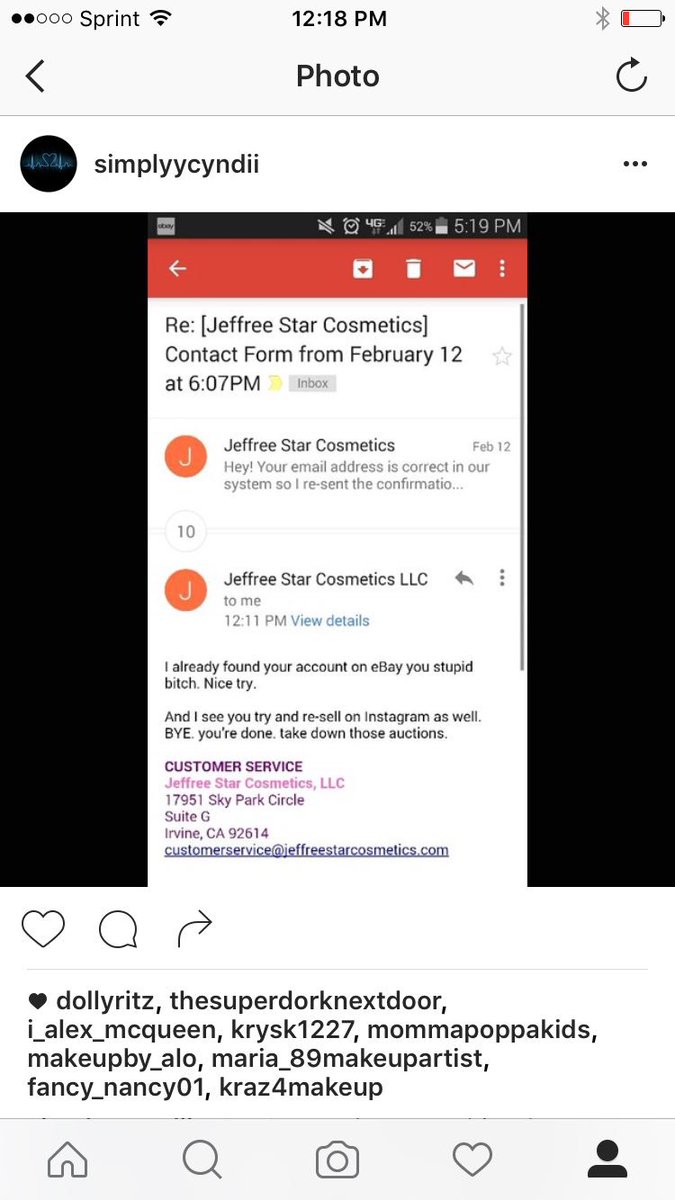 CynthiaEsquive5's tweet photo. I posted this on IG over a year ago!! He was so mean to this girl #jeffreeisabully @JeffreeStar @thekatvond https://t.co/gW88RJUQoL