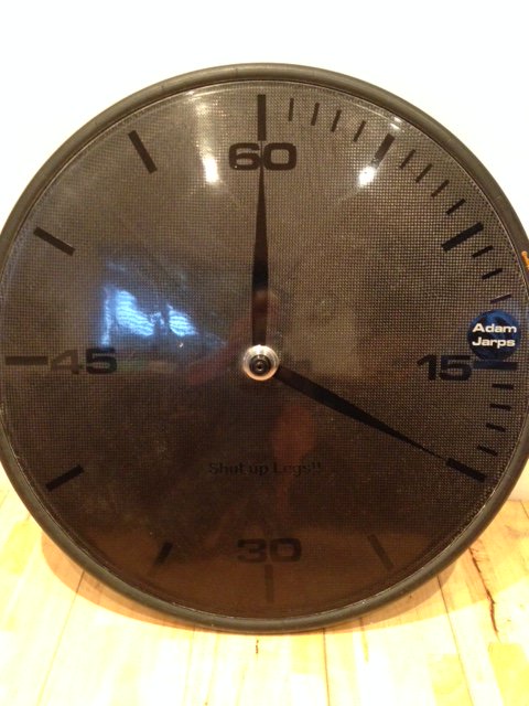 stop watch disk wheel! matte black on gloss black. . . strong look.