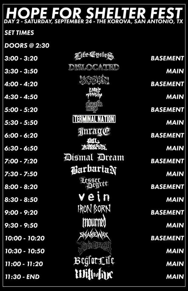 Right after Inrage and right before Dismal Dream. TXHC, glad to return. Now remind us what you're about.