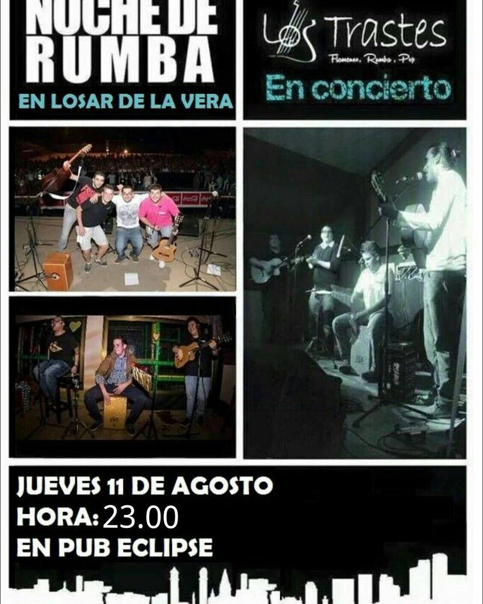 #CONCIERTO #LosarDeLaVera #EnLaTerrazaDelEclipse #NosVamosDeRumba #Ruumba #Jueves11DeAgosto #APartirDeLas11DeLaNoche