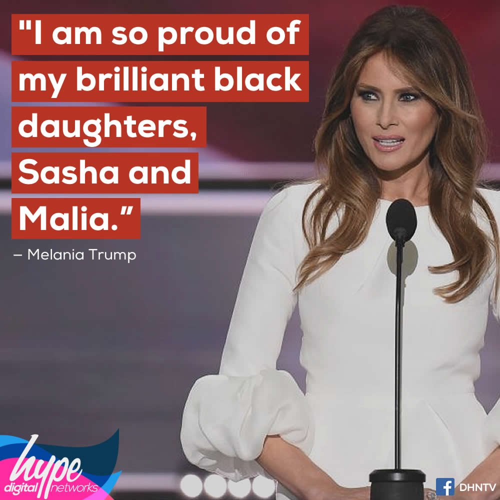 watchDHNTV's tweet photo. #MelaniaTrump is proud. 😆😆 https://t.co/ydwW4sicEE