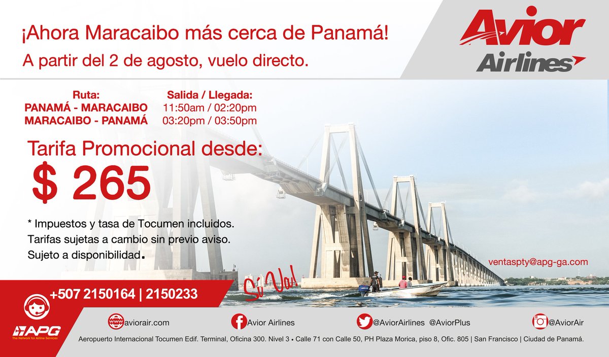 ¡Maracaibo y Panamá en un solo vuelo! #maracaibo #Venezuela #aviorair #venezuelapanama